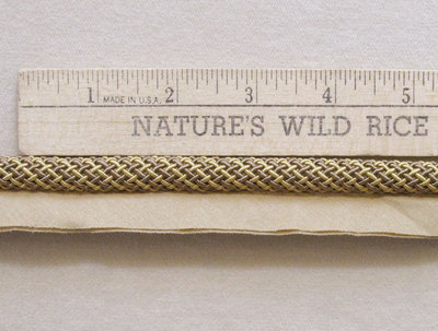 Braided Cord Trim Brown & Gold Criss Cross 162'' Long Sewing Crafts