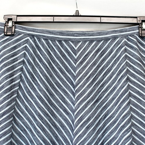 TALBOTS Plus 100% Cotton Striped Blue/Gray Mini Skirt 3X golf tennis paddle ball - Picture 2 of 7