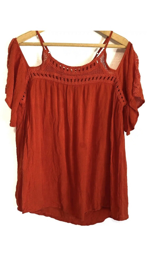 Rip Curl Blouse Woman Cold Shoulder Crochet Top C… - image 8