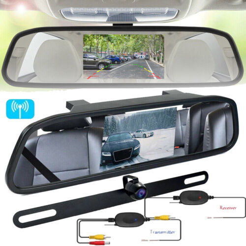 4.3'' License Plate wireless Car Rear View Monitor Backup Camera Parking System