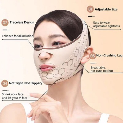 Breathable V Face Band Cheek Lift Up Face Thin Belt Reduce Double Chin V-Lin _cn
