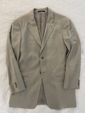 ARMANI COLLEZIONI Made in Italy Notch Lapel Linen Blend Khaki Jacket Size 40 R