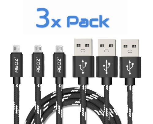 Pack de 3 câbles micro USB chargeur rapide cordon de transfert de données pour LG K8 K10 K20 K30 K40 - Photo 1 sur 6