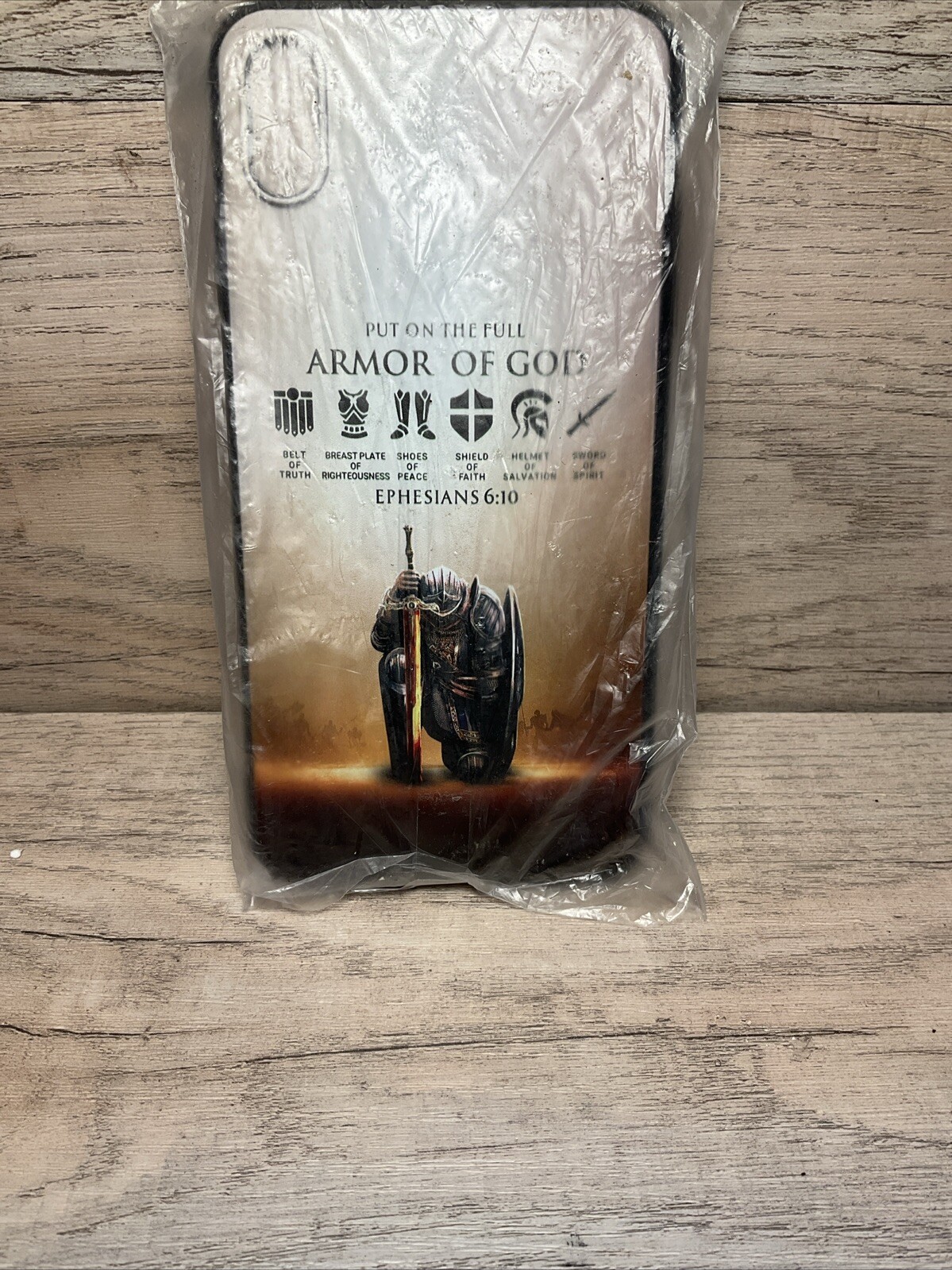 Religious iPhone XS Max Case with Bible Verse Ephesians 6 10 Armor of God-image