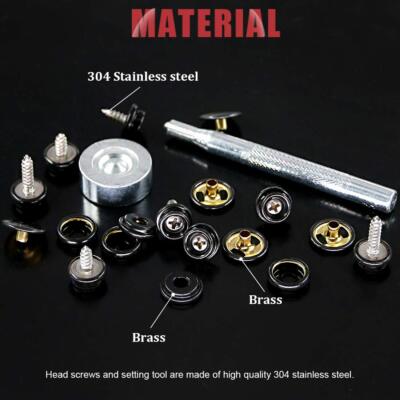 Hilitchi 120Pcs Black 2-Sizes Screw-In Snap Stud Fastener Hilitchi 120Pcs Black 2-Sizes Screw-In Snap Stud Fastener