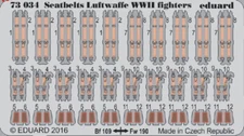 Eduard 1/72 WWII Luftwaffe Fighters Seatbelts (Steel, 1 Photo-Etched Sheet)