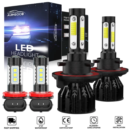 For Jeep Renegade 2015-2023 - 4x LED Headlight Hi/Lo + Fog Light Bulbs Combo Kit
