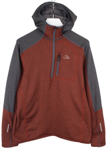 L.l. BEAN Slightly Fitted Hoodie Men's LARGE Pullover Half Zip Melange - 第 1/6 張圖片