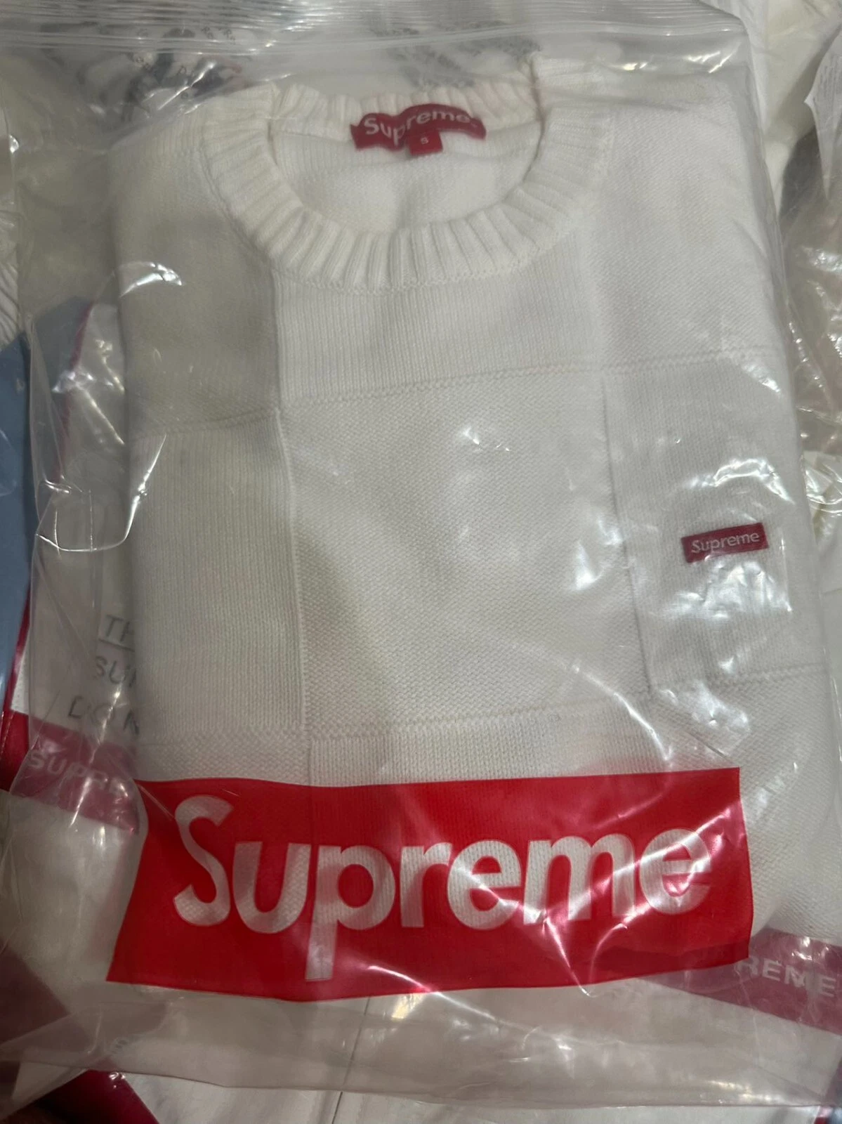 Chandail Supreme Tonal Checkerboard, blanc, taille S