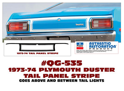 QG-535 1973 1974 PLYMOUTH DUSTER - TAIL PANEL STRIPE KIT