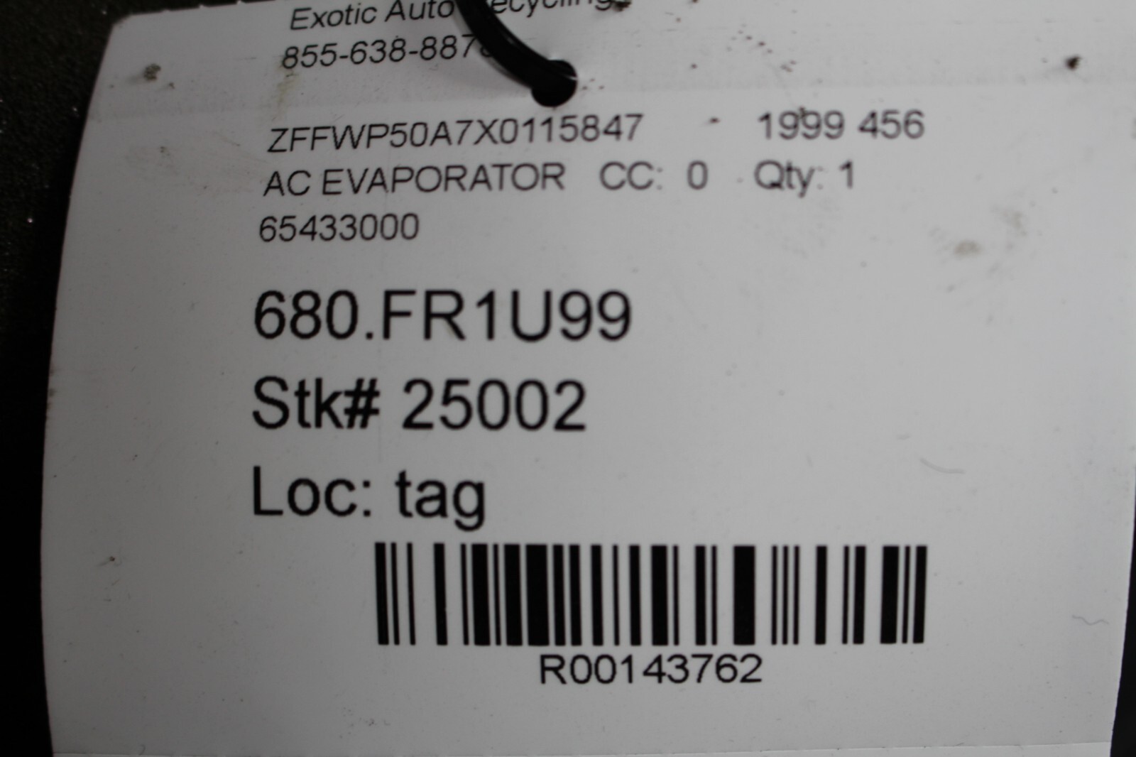 Ferrari 456 M, AC Evaporator, Used, P/N 65433000