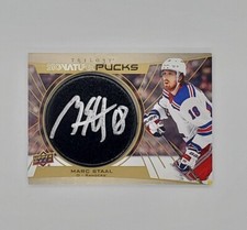 Marc Staal AUTOGRAPH Signature Pucks - UD Trilogy Hockey 2020-2021