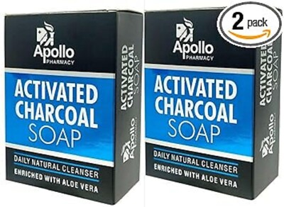Apollo Pharmacy Activated Charcoal Soap, 250 gm (2x125 gm)