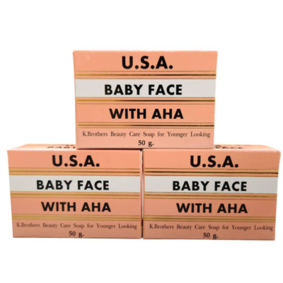 Savon Visage USA Baby Face AHA - Ultra éclaircissant, Anti-imperfections, 60g
