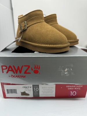 Pawz by Bearpaw Girls Size 10 Youth Amy Suede Boot color Brown