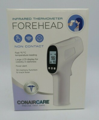 ConairCare Infrared Non-Contact Thermometer Forehead, One Button Fever Alert NEW