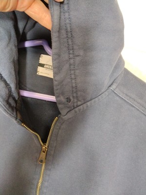 American Giant Men S Heavy Weight Hoodie Full Zip Sweatshirt Size L Blue Ebay