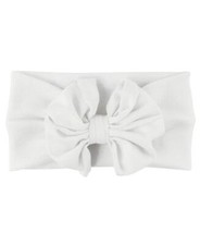   Girls White Big Bow Headband - One Size