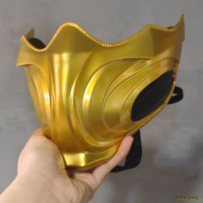 Mortal Kombat Sub Zero Scorpion Half Face Mask Cosplay Game Prop FRP Adult