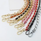 Replacement Crossbody Metal PU Leather Chain For Strap Shoulder Bag Handbag 4.0