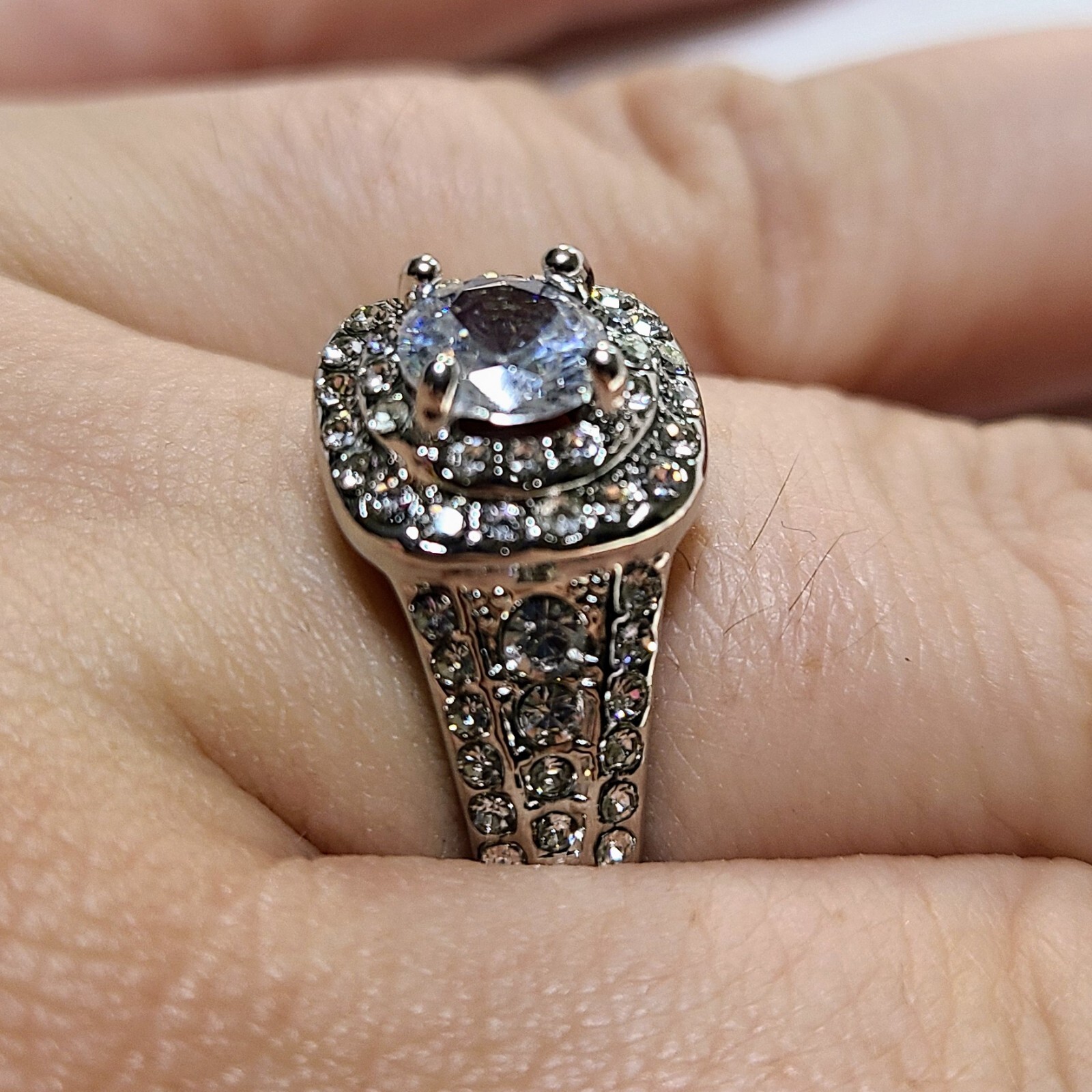 Large Statement  Marked 925 Silver Ring Size 9 Wi… - image 2