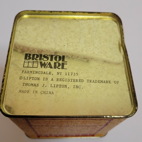 Vintage Bristol Ware Lipton's Finest Tea Yellow Dose With Lid 1990's - Bild 10 von 12