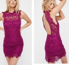NWT Free People Magenta Lace Mini Dress – Size M – $98 Retail