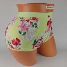 LANE BRYANT CACIQUE COTTON FULL BRIEF 22/24 PLUS BRIGHT LIME GREEN PINK FLORAL