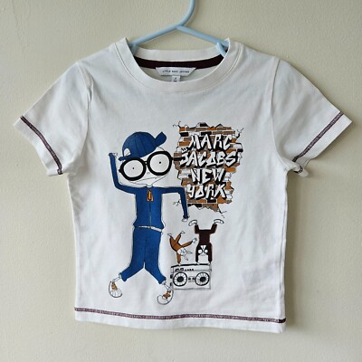 LITTLE MARC JACOBS DJ Mister Marc Print T-Shirt Top Boys Size 3