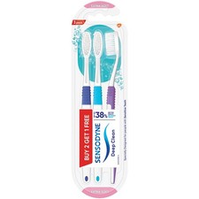 Sensodyne Deep Clean Extra Soft Toothbrush Pack of 3 Multicolour