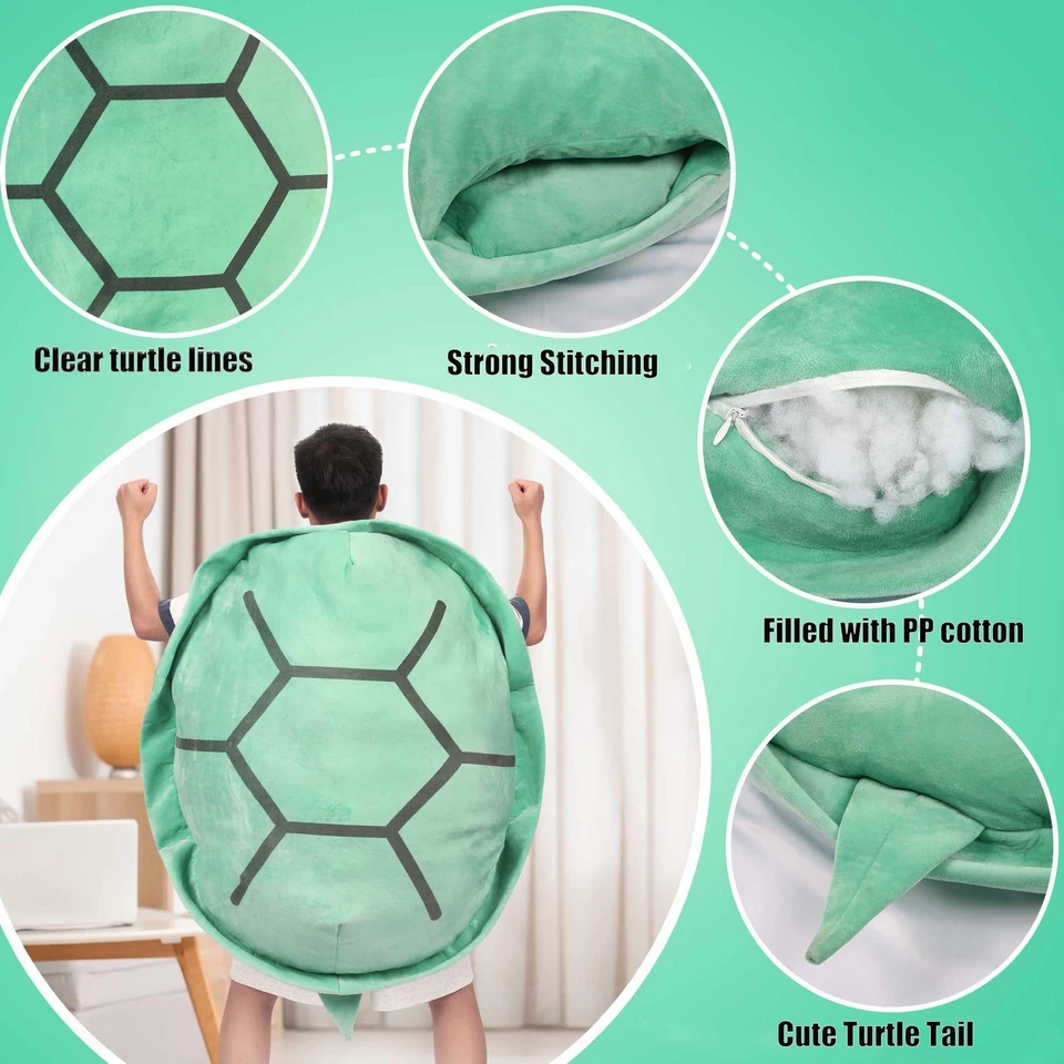 60/80/100cm Wearable Turtle Shell Pillow Cosplay Plush Cushion Turtle Shell Gift - image 2 of 4