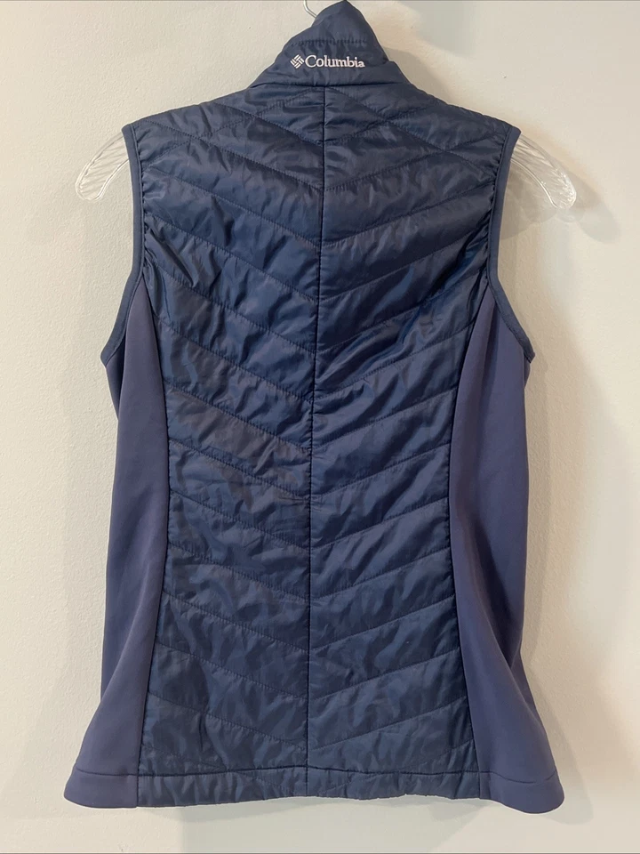 Columbia Vest Blue Omni-Heat Omni-Shield Puffer Outdoor Hiking Ski XS Blue Pink - Image 4 of 4