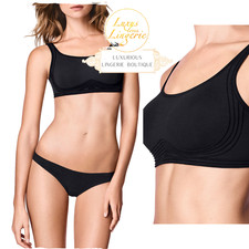 3W Skin Bra By Wolford Black With Stop Through Silicone Stripes without Wire