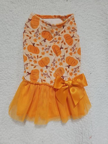 Fitwarm Fall Pumpkin Halloween Dog Tutu Dress Size Small
