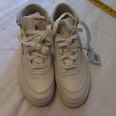 Reebok Club C Double White Geo Mid Platform  Wmn s leather Sneakers Sz 9.5  NWT