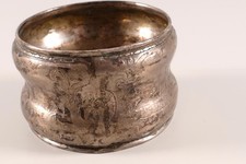 Serviettenring Silber Biedermeier  um 1840 Wein-  Ackerbau Monogramm L.H. 25gr.