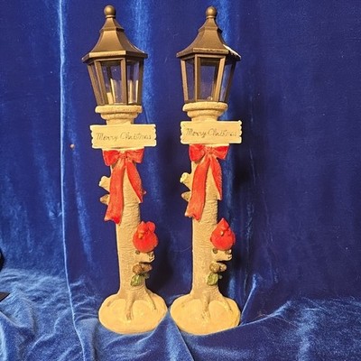 Christmas street light  Cardinal Snowy decor Led Lighted Lot Of 2