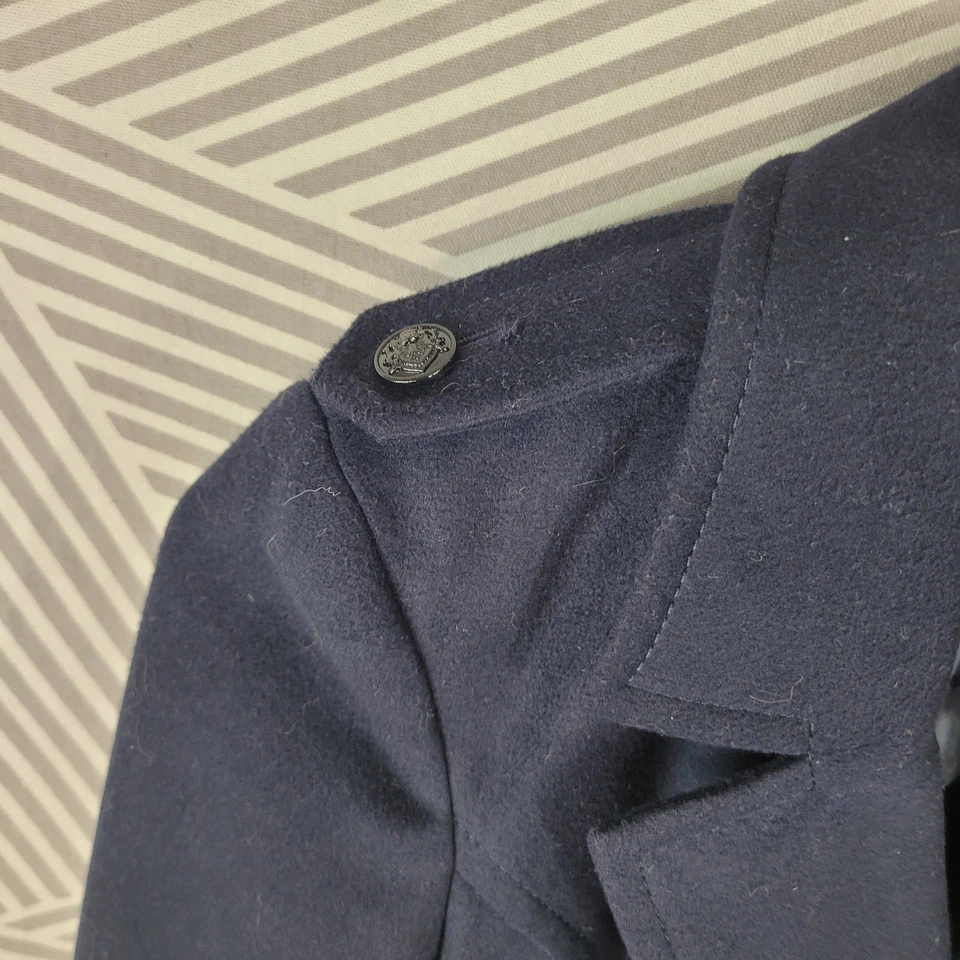 Abrigo pequeño Attention Peacoat abotonado invierno negro invierno mujer doble pecho Foto 2 de 4