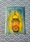 Studio Ghibli Fan Art Calcifer Contained ACEO Painted Art Card by KayshaLacyArt — photo 1