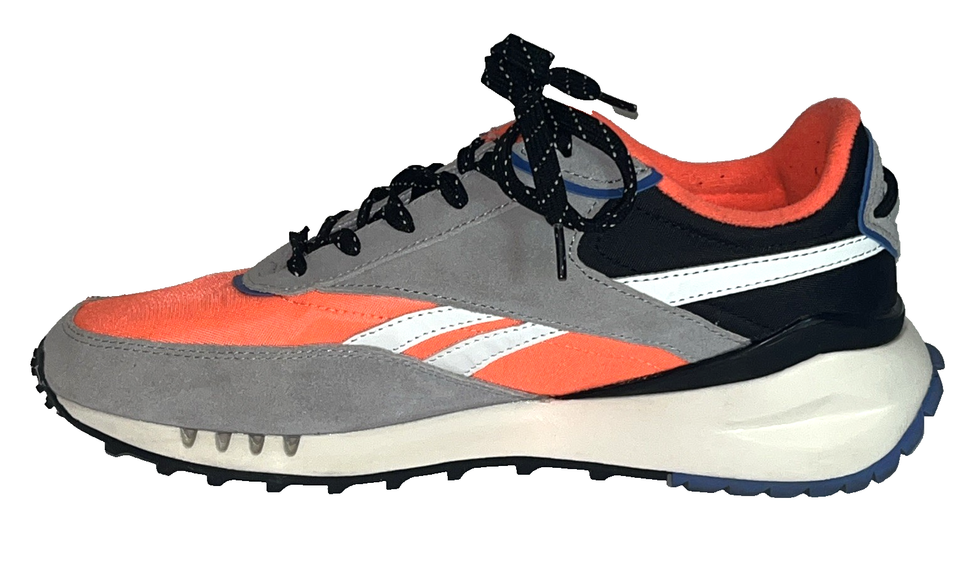 Reebok Classic Forte Racer sneakers in a gray and orange flare colorway ...