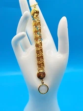 Lunch At The Ritz Connector Bracelet Interchangeable 3 Gold Tone Strands Signed