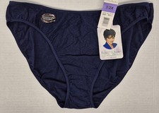 VTG NEW W/TAGS DELTA BURKE PANTIES SIZE 9/2X NAVY BLUE NYLON EMBROIDERED LACE
