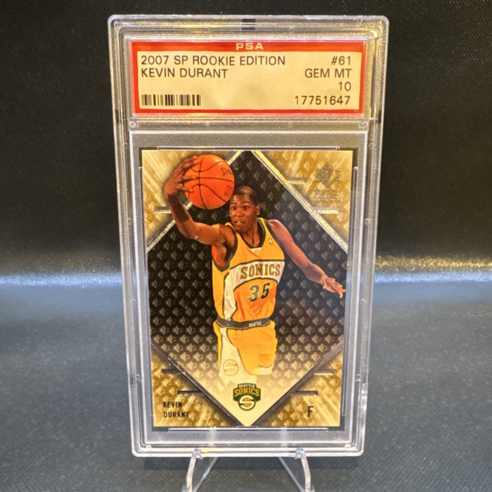 2007-08 SP Rookie Edition Kevin Durant #61 PSA 10 Seattle Supersonics RC
