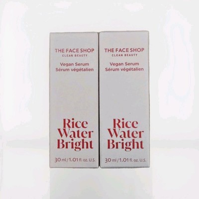 (×2) The Face Shop Rice Water Bright Vegan Serum - 30ml 1.01oz - Niacinamide NEW