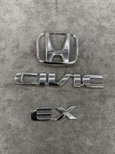 2001-2005 Honda Civic Ex Coupe Trunk Emblem Set Logo Badge Oem 2001-2005 Honda Civic Ex Coupe Trunk Emblem Set Logo Badge Oem