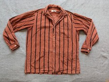 Vintage Tulane Shirt Mens Large Orange Corduroy Stripe Long Sleeve Pockets