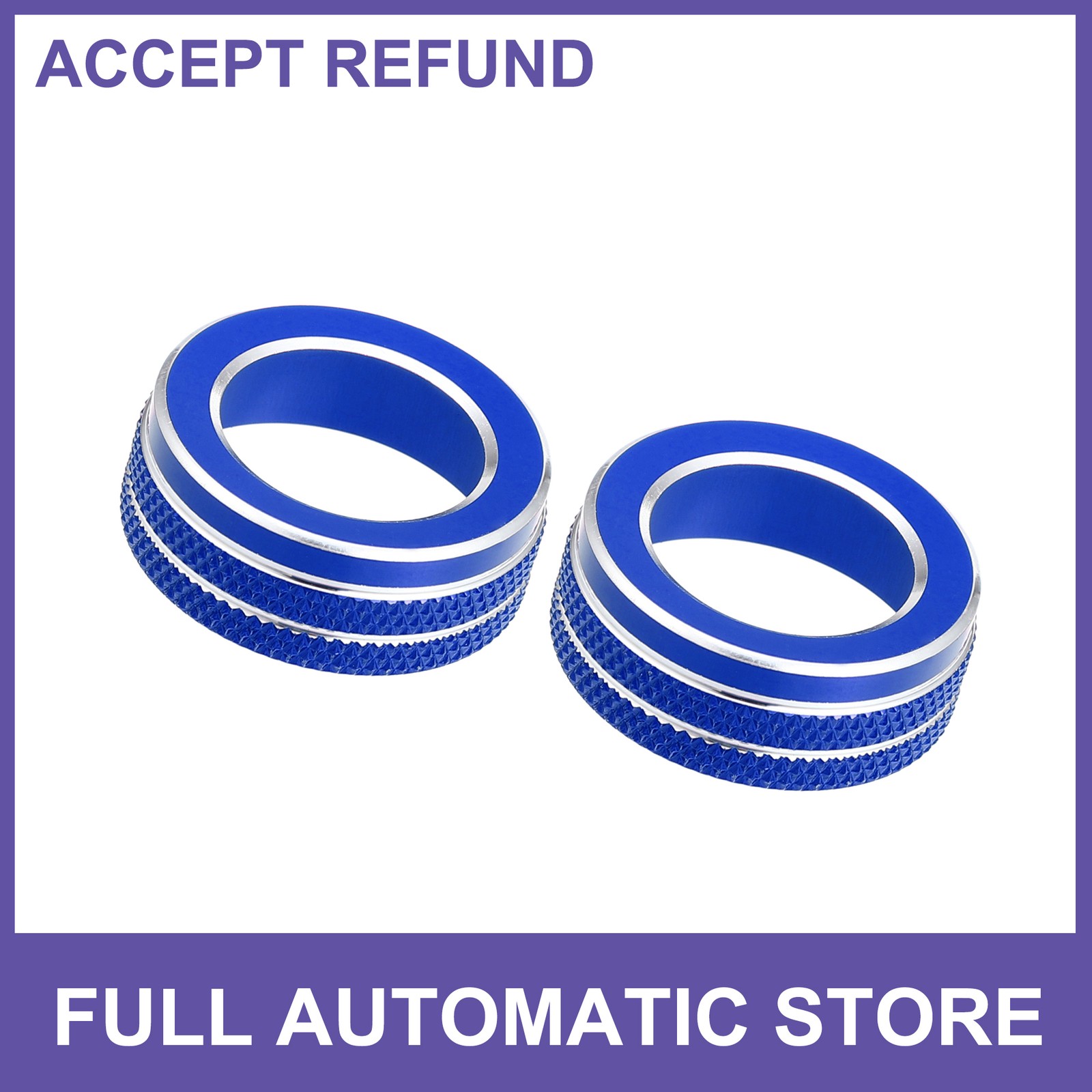 Volume Tune Knob Cover Rings TWO Custom for VW Tiguan 2018-2021 Blue