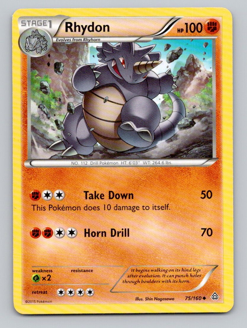 Rhydon 75/160 Uncommon Primal Clash Pokemon Near Mint