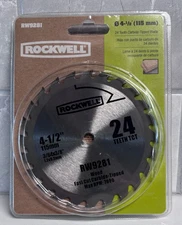 Rockwell 4 1/2" 24 Teeth Saw Blade Rw9281 New in Package