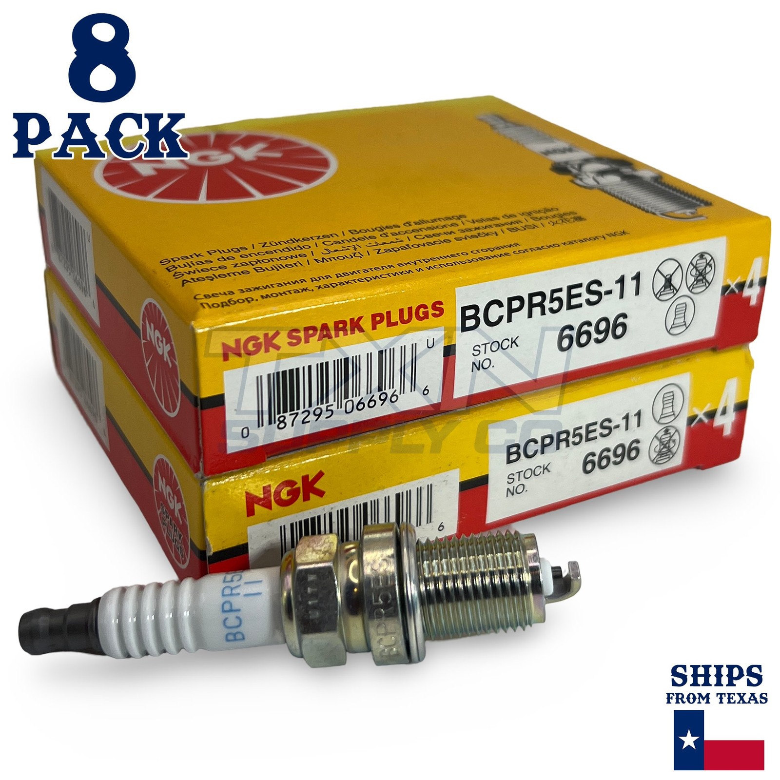 8 Pack NGK 6696 Spark Plugs BCPR5ES-11